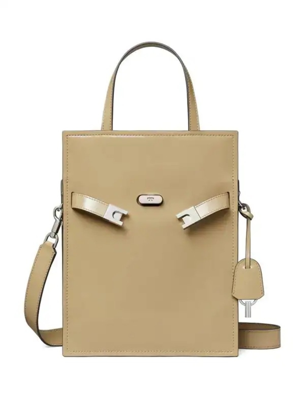 Tory Burch Lee Radziwill Small Shopper Tote Desert Palm Patent Leather Bag RARE - Picture 12 of 15